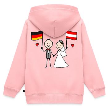 Hochzeitspaar Deutschland Österreich Flagge - Kinder Premium Organic Zip Hoodie - Rosa - Hinten - AI Model Kid Female (0cm)