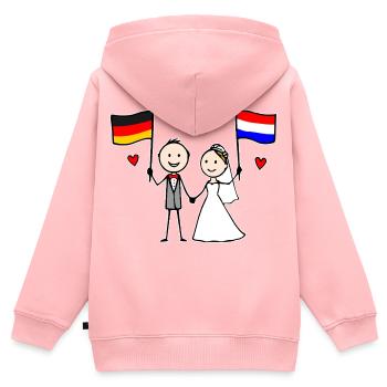 Hochzeitspaar Deutschland Holland Flagge - Kinder Premium Organic Zip Hoodie - Rosa - Hinten - AI Model Kid Female (0cm)