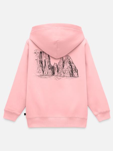 Schlern Massiv Silhouette | Dolomiten Wahrzeichen - Kinder Premium Organic Zip Hoodie - Rosa