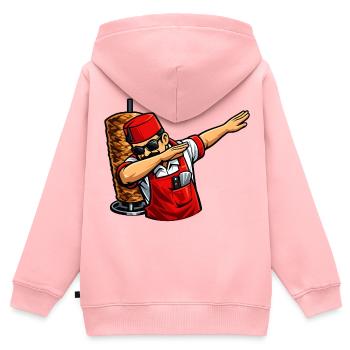 Dabbing Türkischer Dönerverkäufer - Kinder Premium Organic Zip Hoodie - Rosa - Hinten - AI Model Kid Female (0cm)