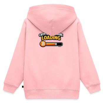Crypto Billionaire Loading - Kids Premium Organic Zip-up Hoodie - rose - Back - AI Model Kid Female (0cm)