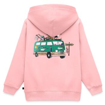Ungarn Camper Motiv Vanlife Camping Urlaub - Kinder Premium Organic Zip Hoodie - Rosa - Hinten - AI Model Kid Female (0cm)