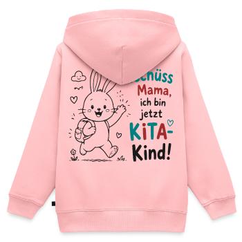 KiTa Abschied Bunny - Kinder Premium Organic Zip Hoodie - Rosa - Hinten - AI Model Kid Female (0cm)