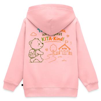 KitaKind Abschied von Mama - Kinder Premium Organic Zip Hoodie - Rosa - Hinten - AI Model Kid Female (0cm)