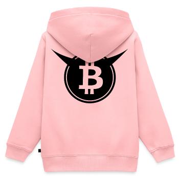 Bitcoin Fanshirts - Kinder Premium Organic Zip Hoodie - Rosa - Hinten - AI Model Kid Female (0cm)