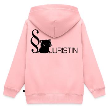 Jura Katze Juristin - Kinder Premium Organic Zip Hoodie - Rosa - Hinten - AI Model Kid Female (0cm)