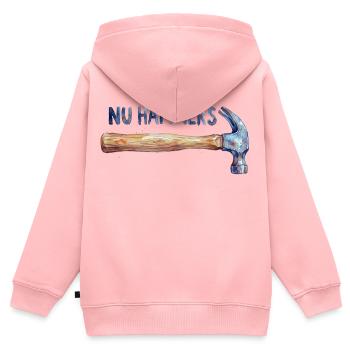 Aquarell Hammer - Nu Hammer's - Kinder Premium Organic Zip Hoodie - Rosa - Hinten - AI Model Kid Female (0cm)