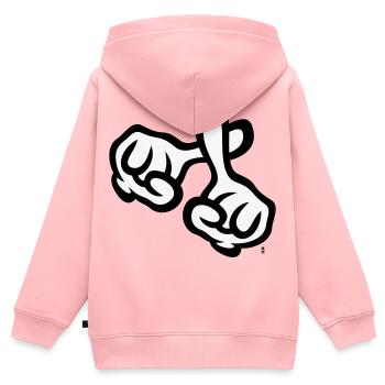 Fingerkreuz (Hände / Kreuz / Bibel / Religion, 2C) - Kinder Premium Organic Zip Hoodie - Rosa - Hinten - AI Model Kid Female (0cm)