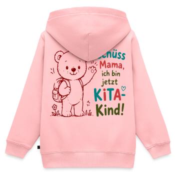Kita Abschied Bär Motiv - Kinder Premium Organic Zip Hoodie - Rosa - Hinten - AI Model Kid Female (0cm)