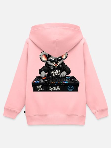 Süßer Koala als DJ - Kinder Premium Organic Zip Hoodie - Rosa