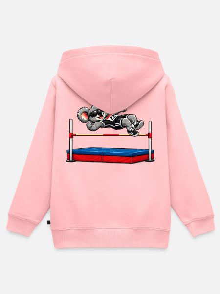 Süßer Koala beim Hochsprung - Kinder Premium Organic Zip Hoodie - Rosa