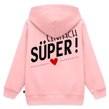 Süper - Kinder Premium Organic Zip Hoodie - Rosa - Hinten - AI Model Kid Female (0cm)