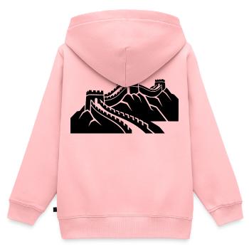 Chinesische Mauer - Kinder Premium Organic Zip Hoodie - Rosa - Hinten - AI Model Kid Female (0cm)