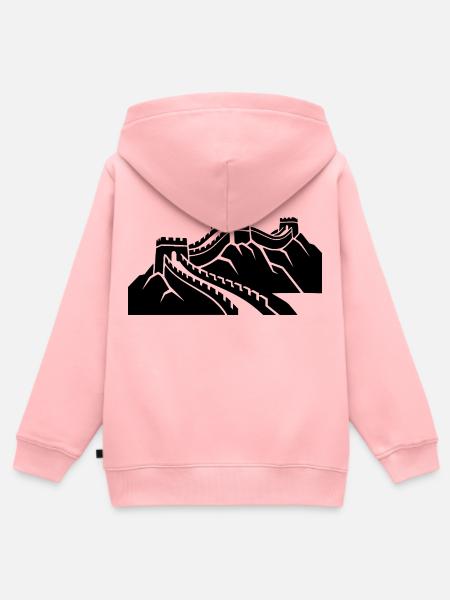 Chinesische Mauer - Kinder Premium Organic Zip Hoodie - Rosa