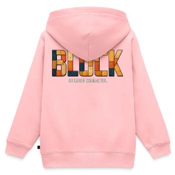 BLOCK – Charakterbau | Holzes Wortspiel - Kinder Premium Organic Zip Hoodie - Rosa - Hinten - AI Model Kid Female (0cm)