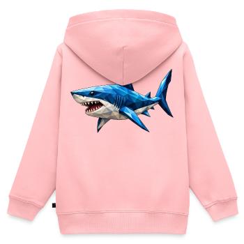 Low Poly Hai - Kinder Premium Organic Zip Hoodie - Rosa - Hinten - AI Model Kid Female (0cm)