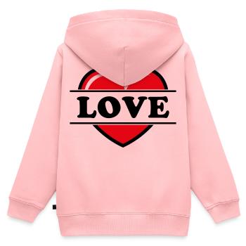 Herz / Herzchen / Love / Liebe (Black 2C) - Kinder Premium Organic Zip Hoodie - Rosa - Hinten - AI Model Kid Female (0cm)