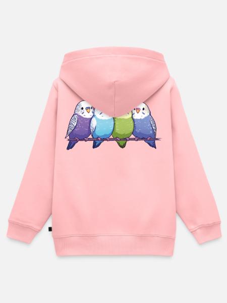 Lustige Wellensittiche - Kinder Premium Organic Zip Hoodie - Rosa