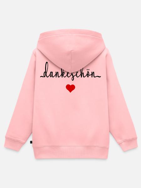 Danke Dankeschön Herz - Kinder Premium Organic Zip Hoodie - Rosa