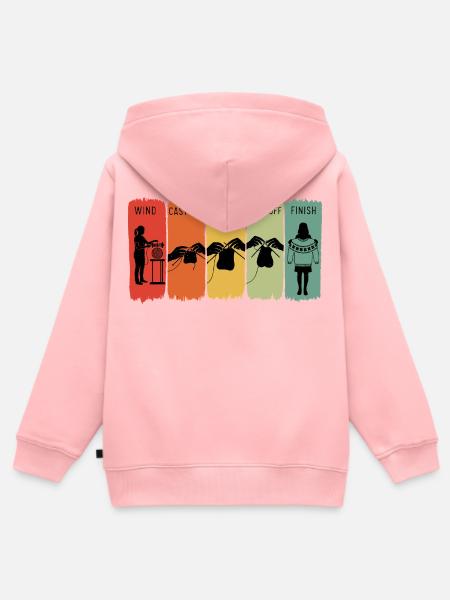 Retro Strickschritte Windanschlag Rechts rechts rechts - Kinder Premium Organic Zip Hoodie - Rosa