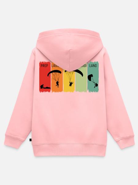 Retro-Paragliding-Schritte starten Soar Land Geschenk - Kinder Premium Organic Zip Hoodie - Rosa