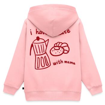 Ich habe ein Date mit meiner Mutter. - Kinder Premium Organic Zip Hoodie - Rosa - Hinten - AI Model Kid Female (0cm)