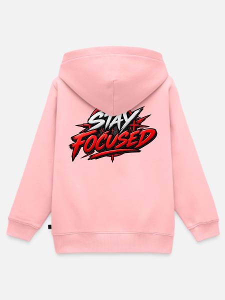Bleib fokussiert, Rotes Fadenkreuz - Kinder Premium Organic Zip Hoodie - Rosa