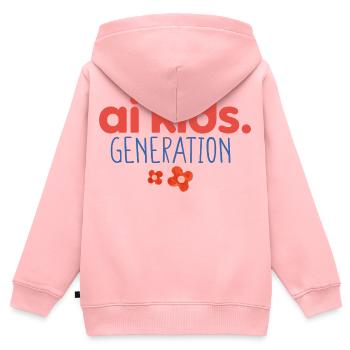KI-Kindergeneration - Kinder Premium Organic Zip Hoodie - Rosa - Hinten - AI Model Kid Female (0cm)