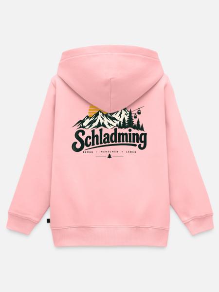 Schladming - Kinder Premium Organic Zip Hoodie - Rosa