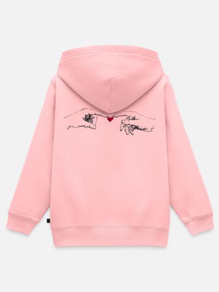 Connecting hands - Kinder Premium Organic Zip Hoodie - Rosa