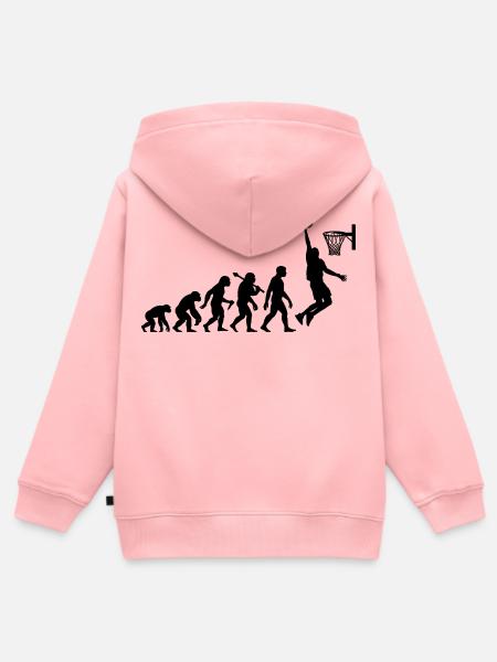 Basketball Evolution für Spieler und Trainer - Kinder Premium Organic Zip Hoodie - Rosa
