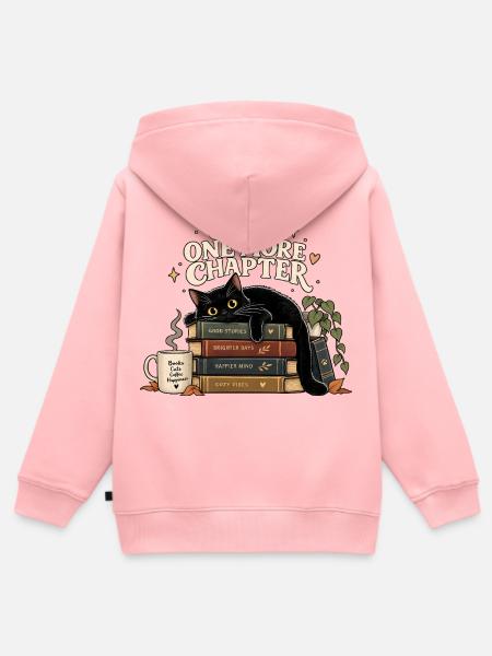 Just One More Chapter Katze - Kinder Premium Organic Zip Hoodie - Rosa