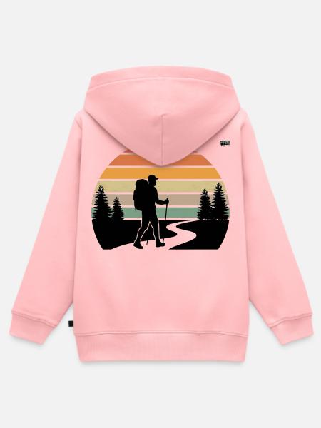 Sonnenuntergang Wanderer Pfad - Kinder Premium Organic Zip Hoodie - Rosa