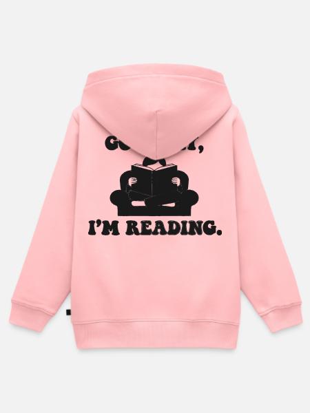 Geh Weg, Ich Lese Print - Kinder Premium Organic Zip Hoodie - Rosa