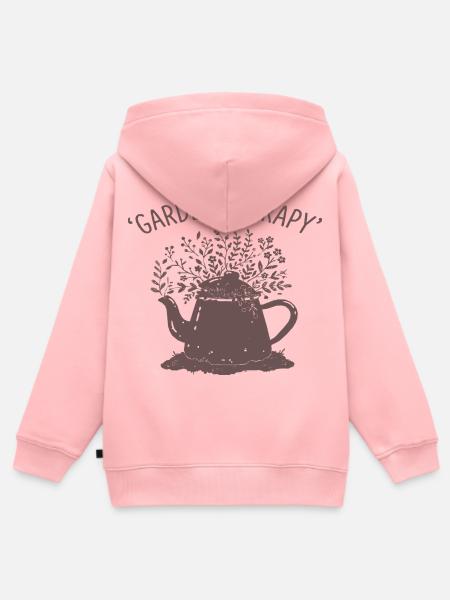 Garten Therapy Teekanne Motiv - Kinder Premium Organic Zip Hoodie - Rosa