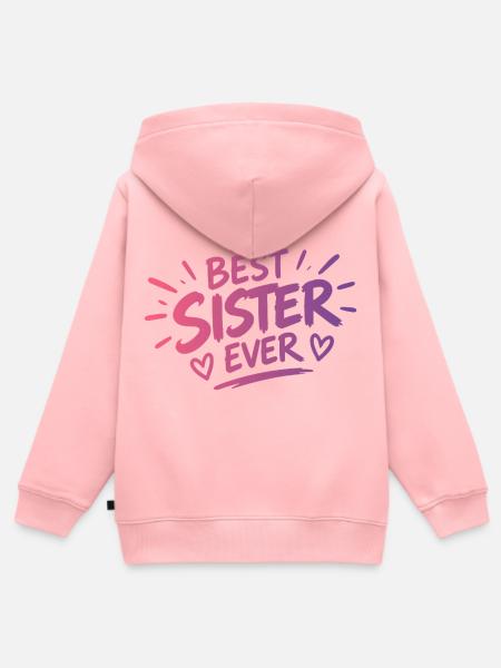 Best Sister Ever - Kinder Premium Organic Zip Hoodie - Rosa