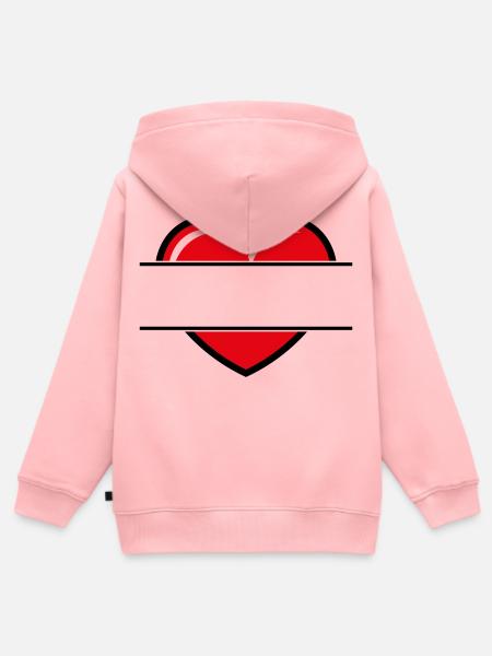 Herz / Herzchen (Text Ergänzen / Geschenk / Liebe) - Kinder Premium Organic Zip Hoodie - Rosa