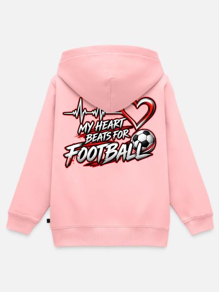 Herzschlag fürs Fußball - Kinder Premium Organic Zip Hoodie - Rosa