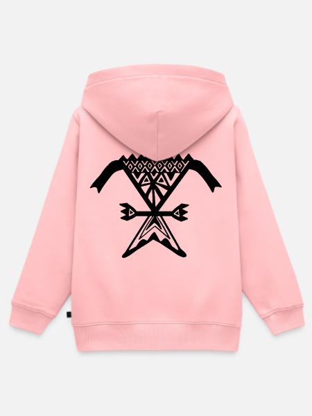 Totemadler (Schwarz) - Kinder Premium Organic Zip Hoodie - Rosa
