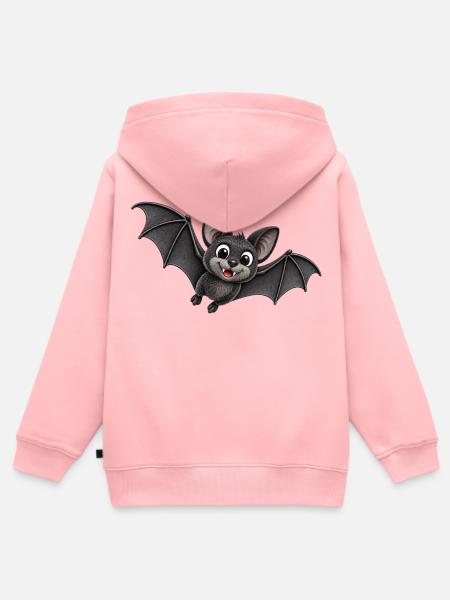 Niedliche Fledermaus Cartoon - Kinder Premium Organic Zip Hoodie - Rosa