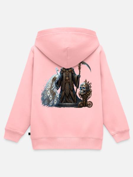 Der Mitternachtspfau – Stea Gothic Elegance - Kinder Premium Organic Zip Hoodie - Rosa