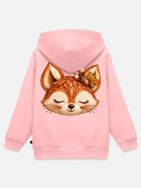 Niedlicher Fuchs im Herbstlaub  - Kinder Premium Organic Zip Hoodie - Rosa