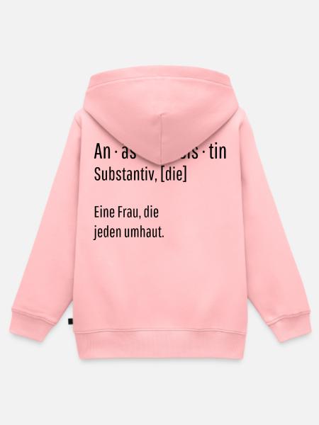 Anästhesistin Substantiv Definition Geschenk - Kinder Premium Organic Zip Hoodie - Rosa