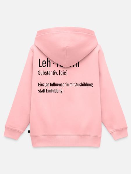 Lehrerin Substantiv Influencerin Schule Geschenk - Kinder Premium Organic Zip Hoodie - Rosa
