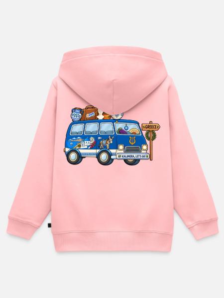 Griechenland Camper Wohnmobil - Kinder Premium Organic Zip Hoodie - Rosa