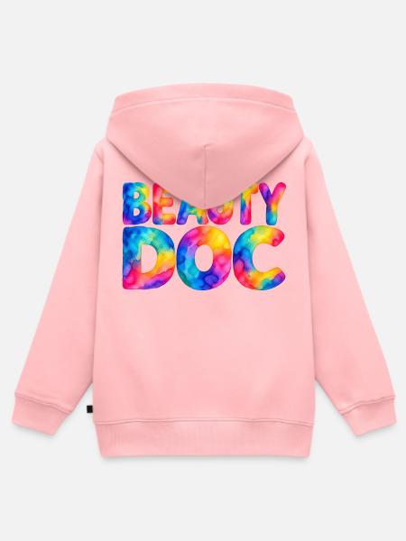 Beauty Doc - Kinder Premium Organic Zip Hoodie - Rosa