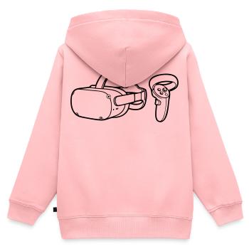 VR Brille Controller Grafik - Kinder Premium Organic Zip Hoodie - Rosa - Hinten - AI Model Kid Female (0cm)