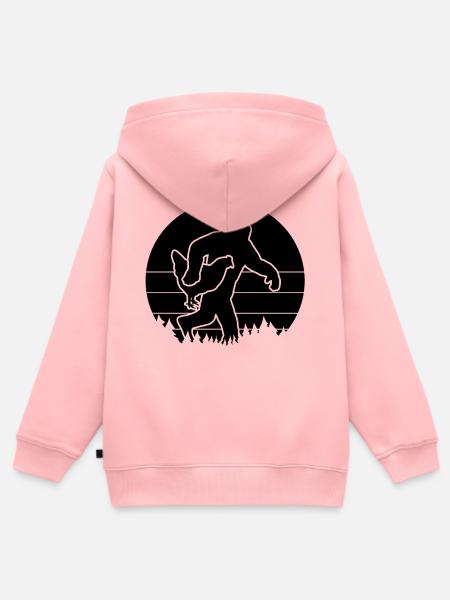 Bigfoot Huhn Humor - Kinder Premium Organic Zip Hoodie - Rosa