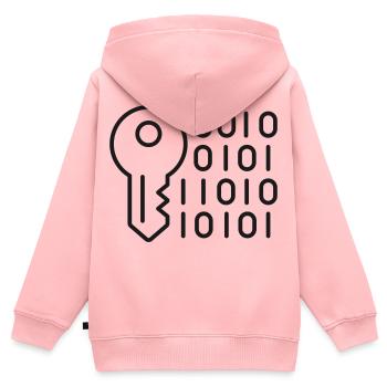 Digital-Schlüssel-Verschlüsselungslinien-Symbol - Kinder Premium Organic Zip Hoodie - Rosa - Hinten - AI Model Kid Female (0cm)