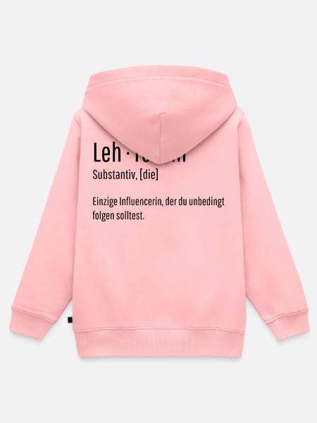 Lehrerin Substantiv Influencerin Lustig Geschenk - Kinder Premium Organic Zip Hoodie - Rosa